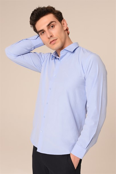Mavi Slim Fit Gömlek | Agustini