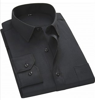 Siyah Klasik Kesim Gömlek | Agustini