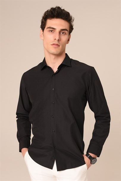 Siyah Renk Slim Fit Gömlek | AgustiniGÖMLEKAGUSTİNİGmk5024AGUSTİNİSiyah Slim Fit Gömlek Modelleri ve Fiyatları | Agustini